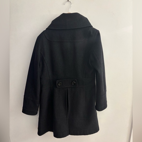 Studio by Liz Claiborne 60% Wool blend black long pea coat, size 10 women’s. - Picture 6 of 6